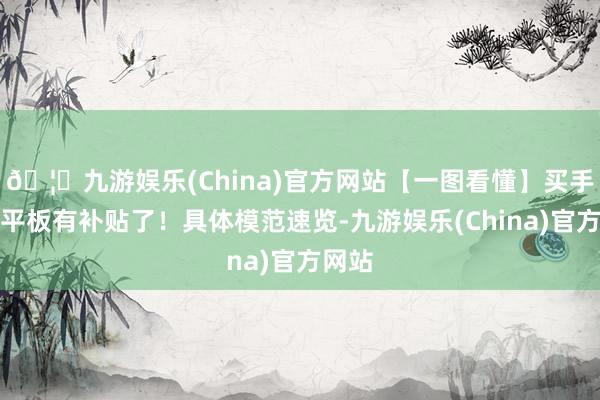 🦄九游娱乐(China)官方网站【一图看懂】买手机、平板有补贴了！具体模范速览-九游娱乐(China)官方网站